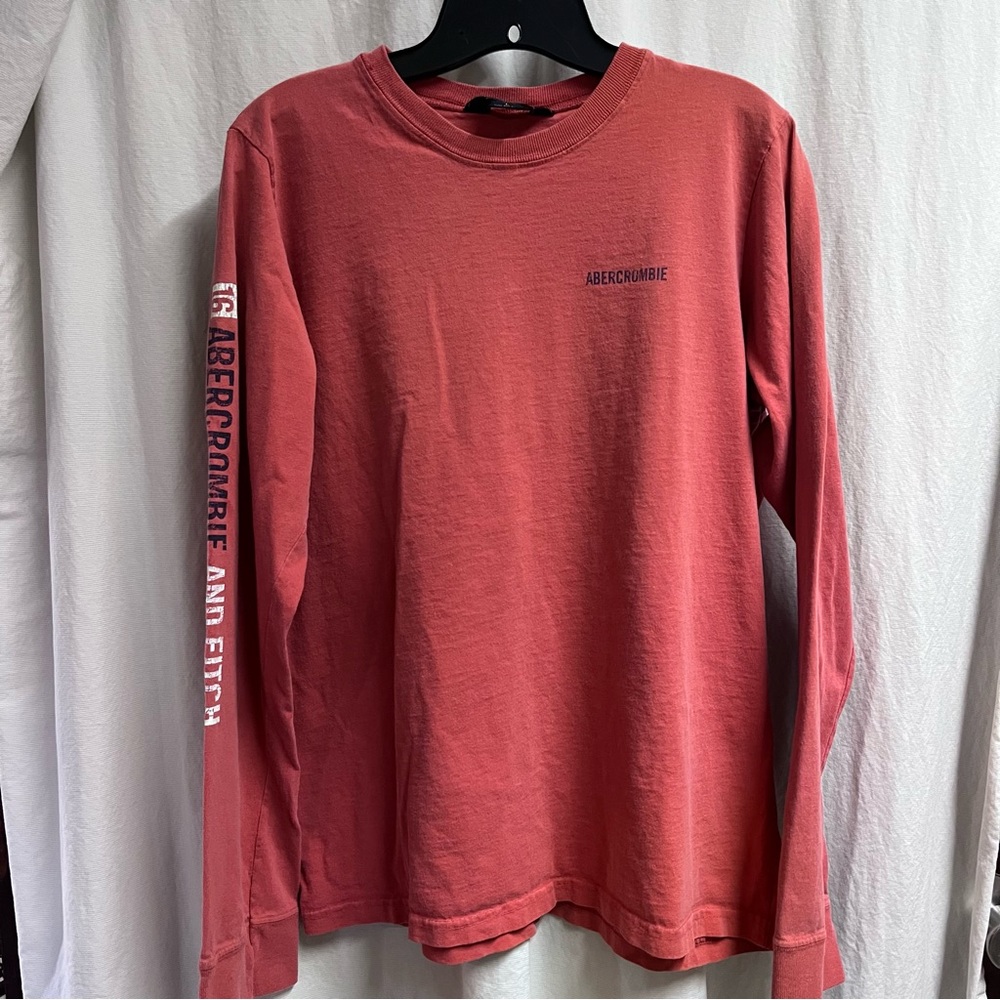VINTAGE Abercrombie & Fitch Long Sleeve Shirt Men's Large Red Casual T